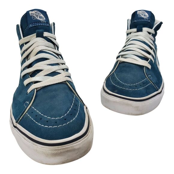 VANS Shoes OFF THE WALL Mens Size 9 Blue Suede Skateboarding High Top 751505 - Picture 2 of 12